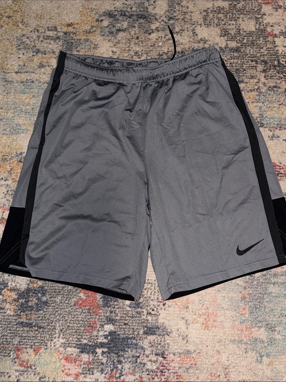 Nike Men's Gray and black dri fit shorts